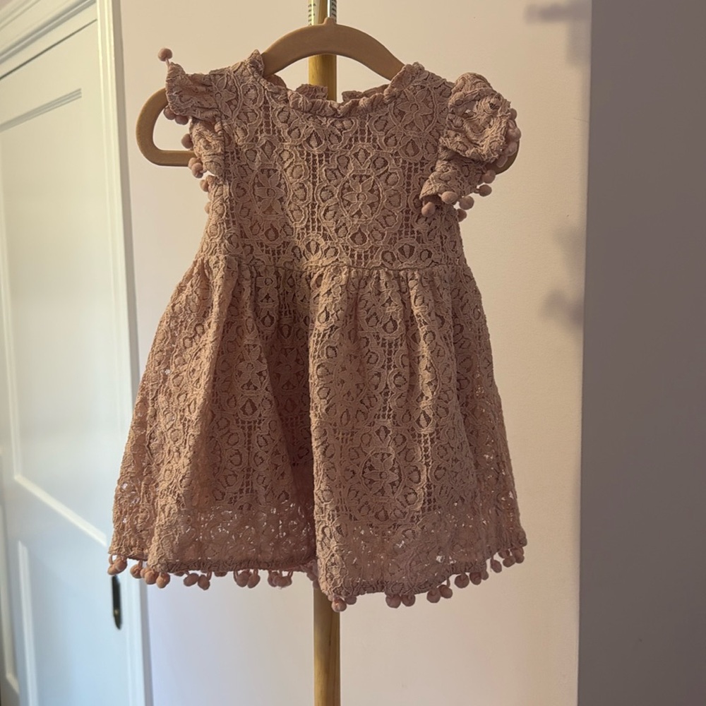 12 month old dusty rose lace dress, worn once for photoshoot